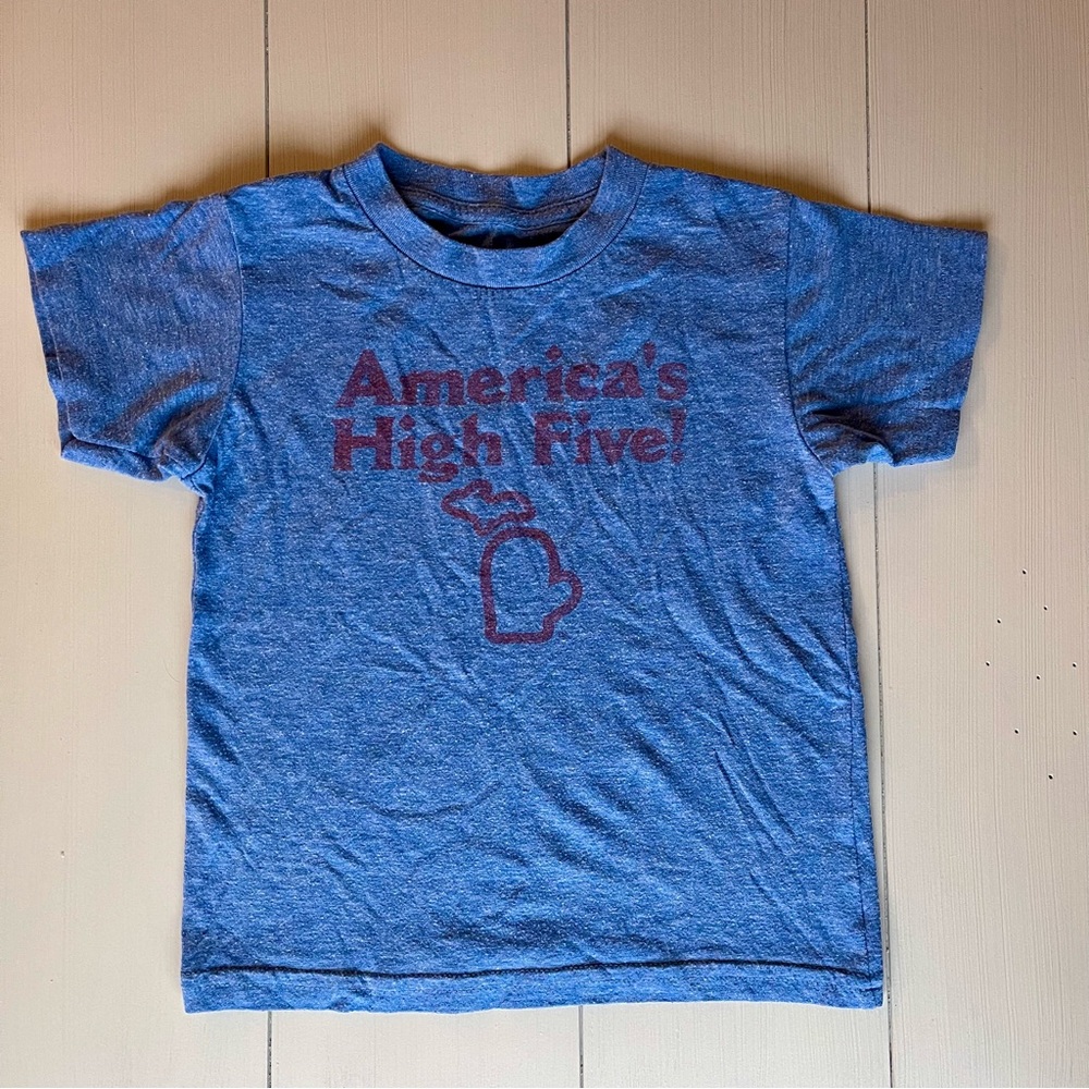 AMERICA'S HIGH FIVE KIDS T-SHIRT BLUE SIZE 6